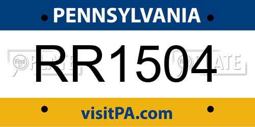 RR1504 Pennsylvania License Plate