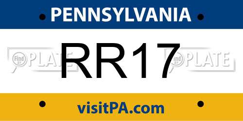 RR17 Pennsylvania License Plate