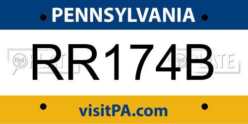 RR174B Pennsylvania License Plate