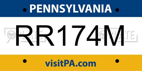 RR174M Pennsylvania License Plate
