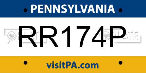 RR174P Pennsylvania License Plate