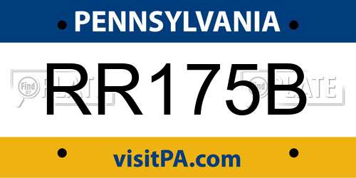 RR175B Pennsylvania License Plate