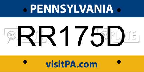 RR175D Pennsylvania License Plate