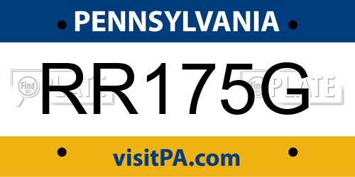 RR175G Pennsylvania License Plate