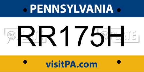 RR175H Pennsylvania License Plate