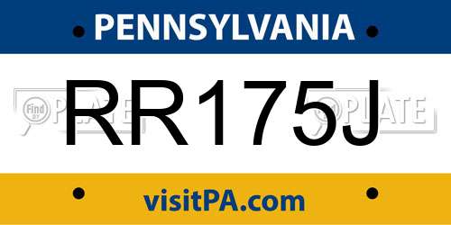 RR175J Pennsylvania License Plate