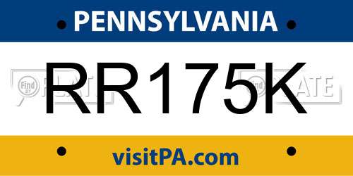 RR175K Pennsylvania License Plate