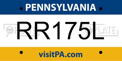 RR175L Pennsylvania License Plate