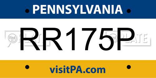 RR175P Pennsylvania License Plate