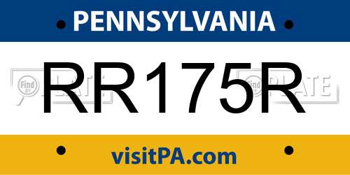 RR175R Pennsylvania License Plate