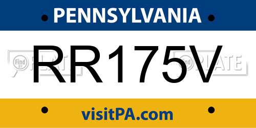 RR175V Pennsylvania License Plate