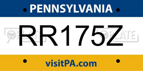 RR175Z Pennsylvania License Plate