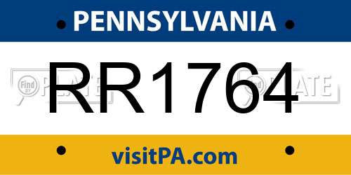 RR1764 Pennsylvania License Plate