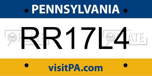 RR17L4 Pennsylvania License Plate