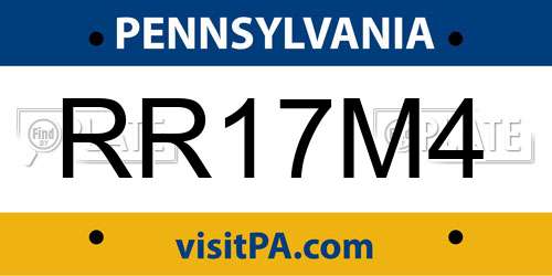 RR17M4 Pennsylvania License Plate