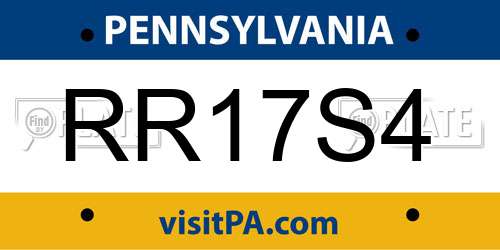 RR17S4 Pennsylvania License Plate