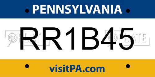 RR1B45 Pennsylvania License Plate