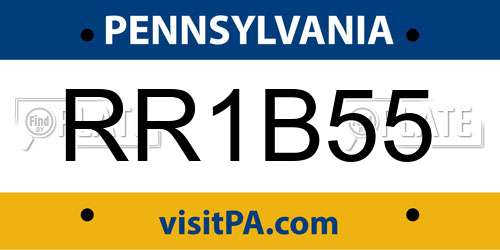 RR1B55 Pennsylvania License Plate