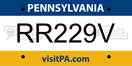 RR229V Pennsylvania License Plate