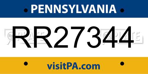 RR27344 Pennsylvania License Plate