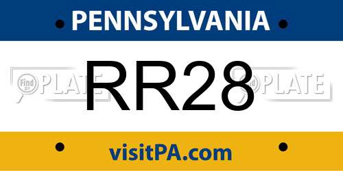 RR28 Pennsylvania License Plate