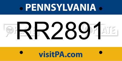 RR2891 Pennsylvania License Plate