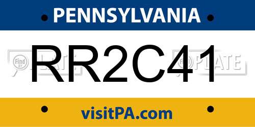 RR2C41 Pennsylvania License Plate