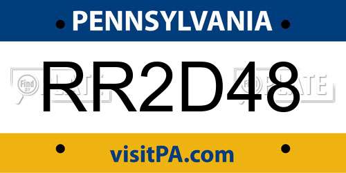 RR2D48 Pennsylvania License Plate