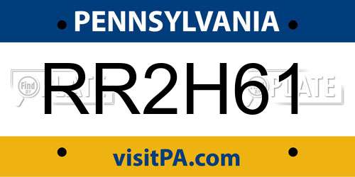 RR2H61 Pennsylvania License Plate
