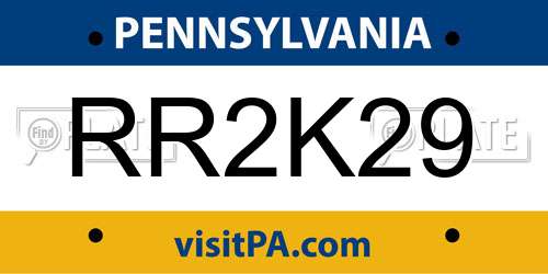 RR2K29 Pennsylvania License Plate