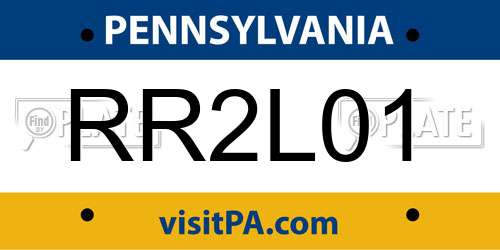 RR2L01 Pennsylvania License Plate