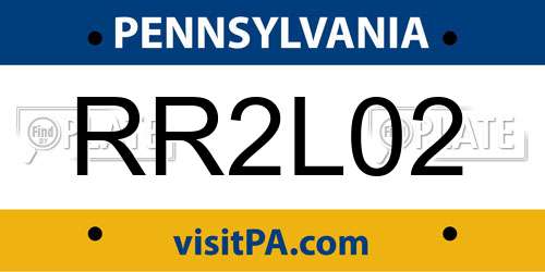 RR2L02 Pennsylvania License Plate