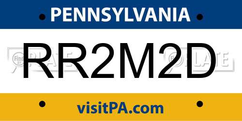 RR2M2D Pennsylvania License Plate