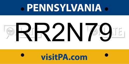 RR2N79 Pennsylvania License Plate
