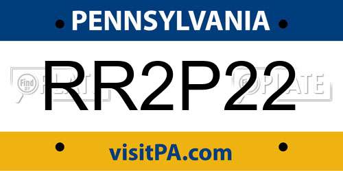 RR2P22 Pennsylvania License Plate
