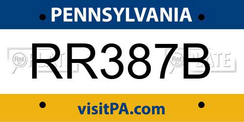 RR387B Pennsylvania License Plate