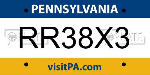RR38X3 Pennsylvania License Plate