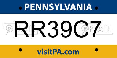 RR39C7 Pennsylvania License Plate