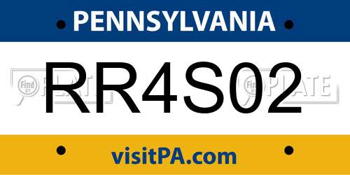 RR4S02 Pennsylvania License Plate