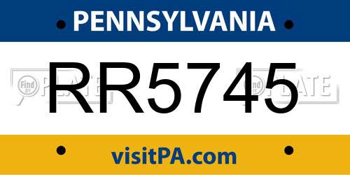 RR5745 Pennsylvania License Plate