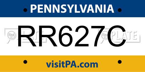 RR627C Pennsylvania License Plate