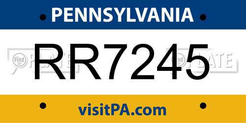 RR7245 Pennsylvania License Plate