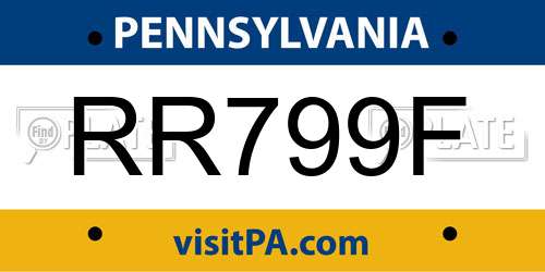 RR799F Pennsylvania License Plate
