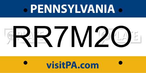 RR7M2O Pennsylvania License Plate