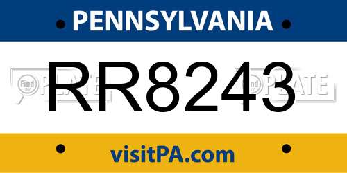 RR8243 Pennsylvania License Plate
