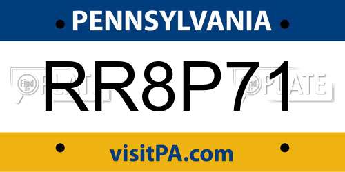 RR8P71 Pennsylvania License Plate