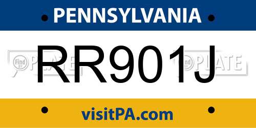 RR901J Pennsylvania License Plate