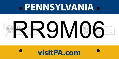 RR9M06 Pennsylvania License Plate