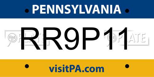 RR9P11 Pennsylvania License Plate