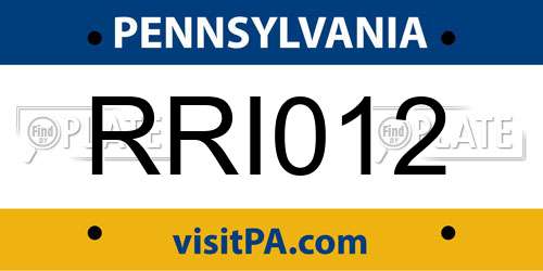 RRI012 Pennsylvania License Plate